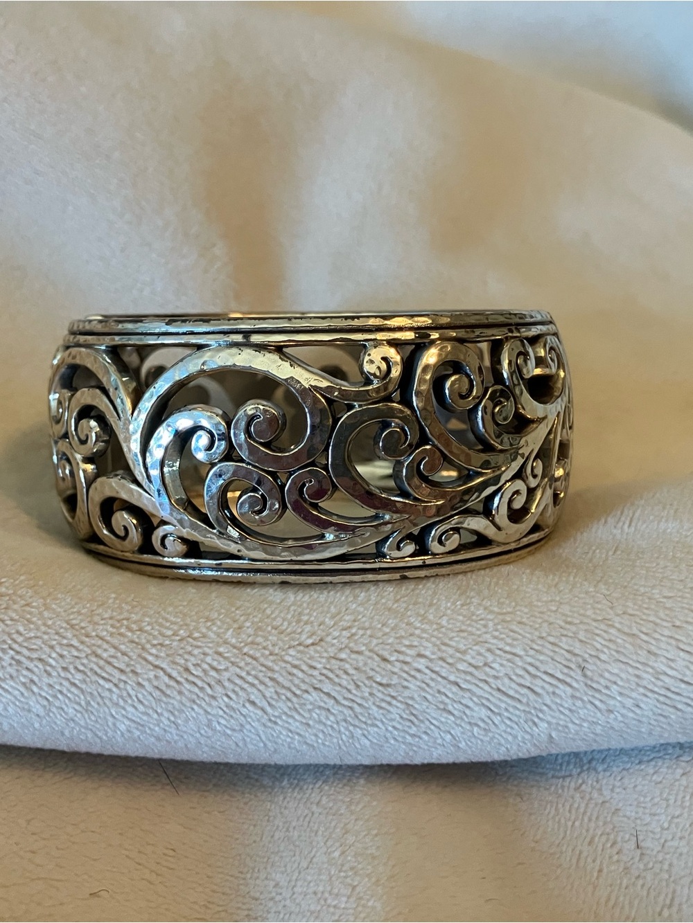 Brighton Silver-Tone Filigree Scroll Cuff Bracelet
